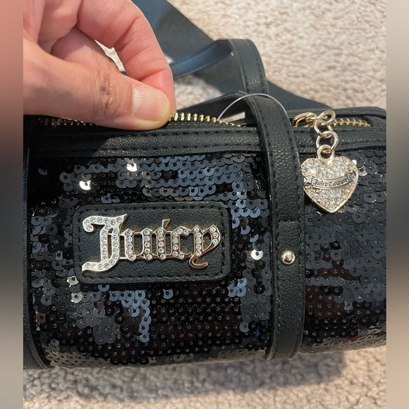 JUICY COUTURE Queen of Everything Sequin Trending Y2k Mini Barrel Crossbody Bag - Picture 2 of 8